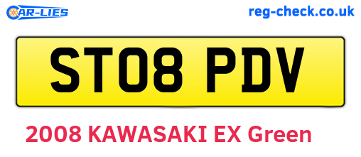 ST08PDV are the vehicle registration plates.