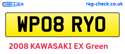 WP08RYO are the vehicle registration plates.
