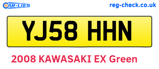 YJ58HHN are the vehicle registration plates.