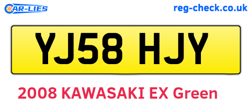 YJ58HJY are the vehicle registration plates.