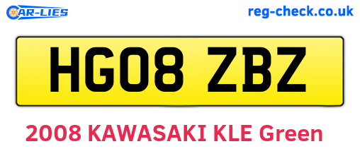 HG08ZBZ are the vehicle registration plates.