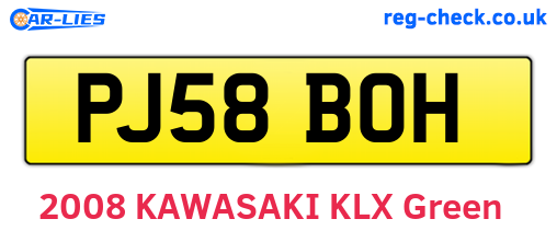 PJ58BOH are the vehicle registration plates.