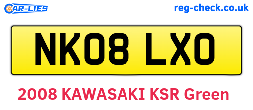 NK08LXO are the vehicle registration plates.
