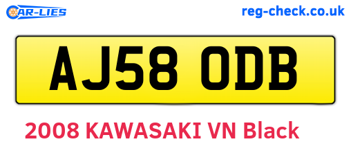 AJ58ODB are the vehicle registration plates.