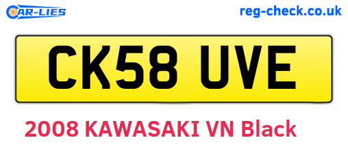 CK58UVE are the vehicle registration plates.