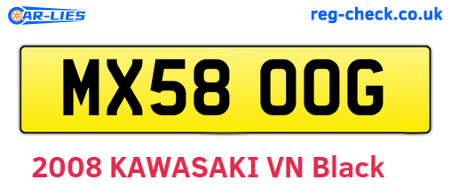 MX58OOG are the vehicle registration plates.
