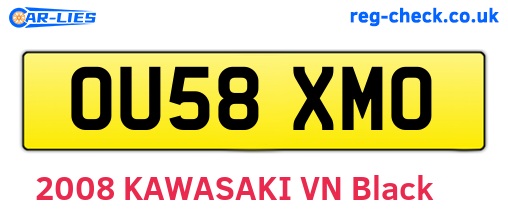 OU58XMO are the vehicle registration plates.