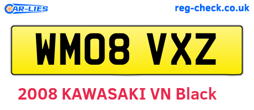 WM08VXZ are the vehicle registration plates.