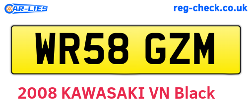 WR58GZM are the vehicle registration plates.