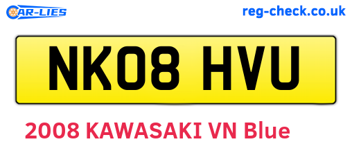 NK08HVU are the vehicle registration plates.