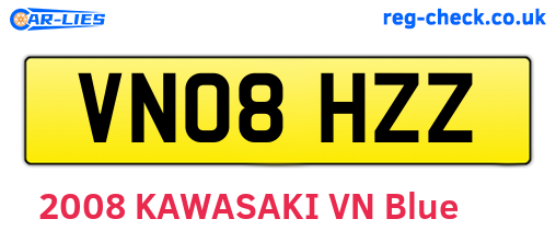 VN08HZZ are the vehicle registration plates.