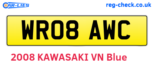 WR08AWC are the vehicle registration plates.