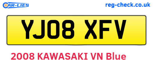 YJ08XFV are the vehicle registration plates.