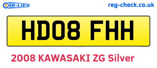 HD08FHH are the vehicle registration plates.
