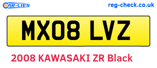 MX08LVZ are the vehicle registration plates.