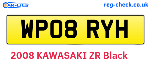 WP08RYH are the vehicle registration plates.