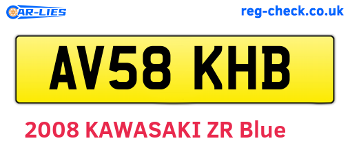 AV58KHB are the vehicle registration plates.