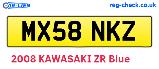MX58NKZ are the vehicle registration plates.