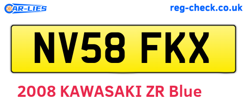 NV58FKX are the vehicle registration plates.