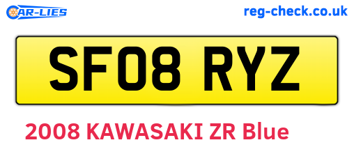 SF08RYZ are the vehicle registration plates.