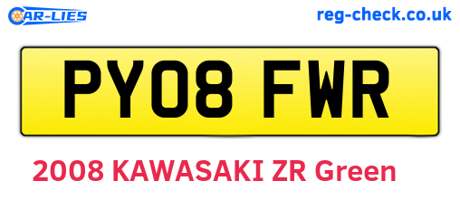 PY08FWR are the vehicle registration plates.