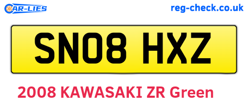 SN08HXZ are the vehicle registration plates.