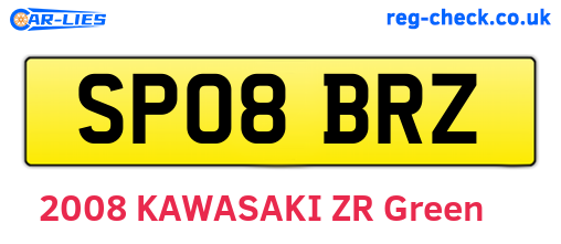 SP08BRZ are the vehicle registration plates.