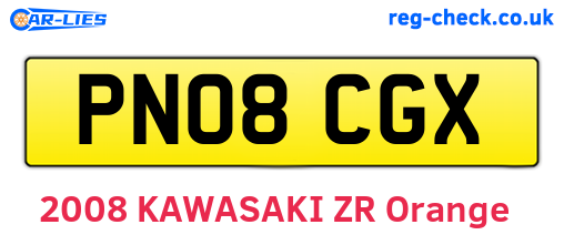 PN08CGX are the vehicle registration plates.
