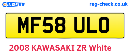 MF58ULO are the vehicle registration plates.