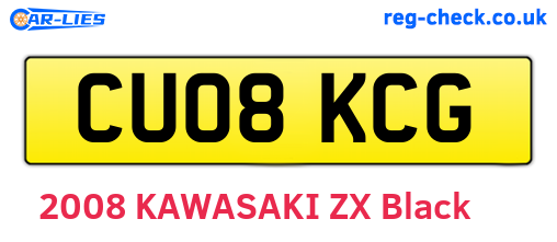 CU08KCG are the vehicle registration plates.