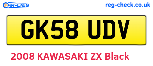 GK58UDV are the vehicle registration plates.