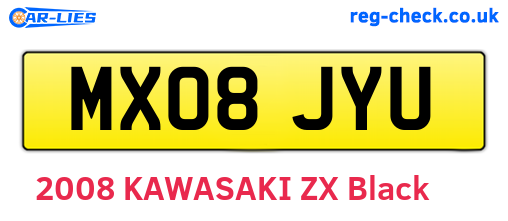 MX08JYU are the vehicle registration plates.