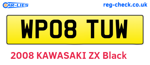 WP08TUW are the vehicle registration plates.