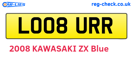 LO08URR are the vehicle registration plates.