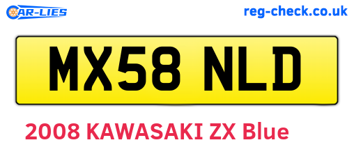MX58NLD are the vehicle registration plates.