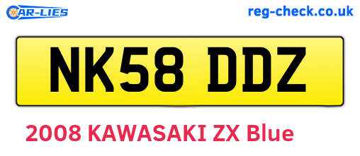 NK58DDZ are the vehicle registration plates.