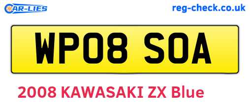 WP08SOA are the vehicle registration plates.