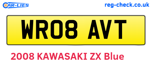 WR08AVT are the vehicle registration plates.