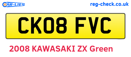 CK08FVC are the vehicle registration plates.