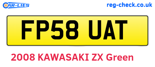 FP58UAT are the vehicle registration plates.