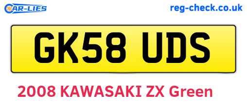 GK58UDS are the vehicle registration plates.