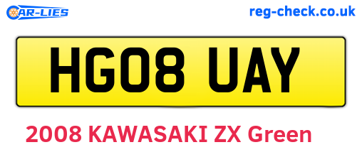 HG08UAY are the vehicle registration plates.