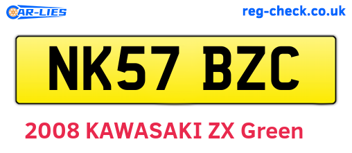 NK57BZC are the vehicle registration plates.