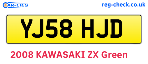 YJ58HJD are the vehicle registration plates.