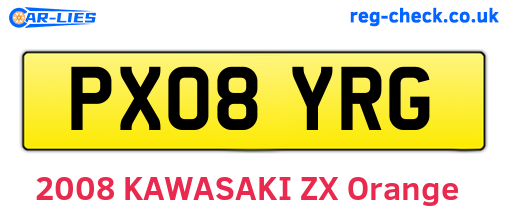 PX08YRG are the vehicle registration plates.