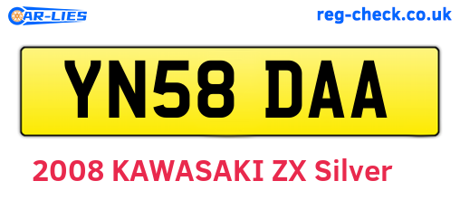 YN58DAA are the vehicle registration plates.