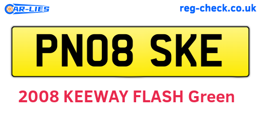 PN08SKE are the vehicle registration plates.