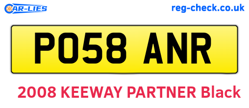 PO58ANR are the vehicle registration plates.
