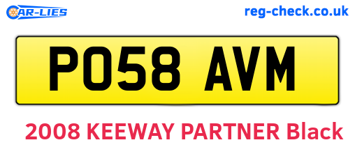 PO58AVM are the vehicle registration plates.