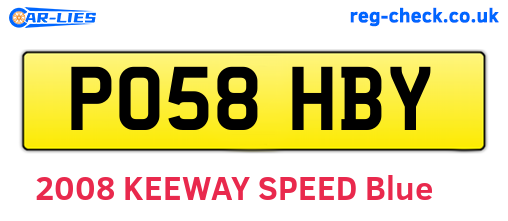 PO58HBY are the vehicle registration plates.